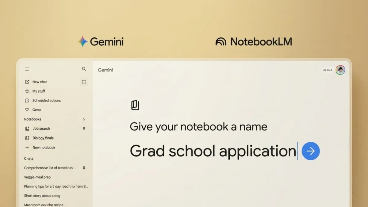 Google Gemini Introduces “Notebooks” to Simplify Project Organization