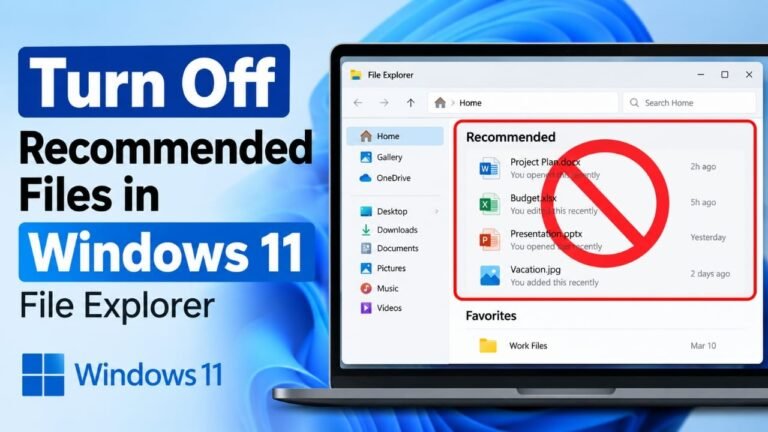 How to Disable Recommended Files in Windows 11 File Explorer