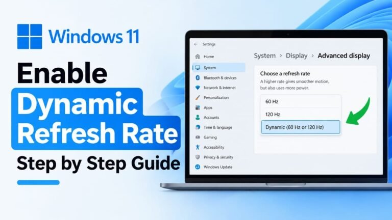 How to Enable Dynamic Refresh Rate in Windows 11